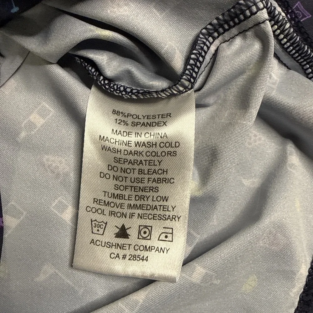 Footjoy Polo Shirt Mens M Transfusion AOP Performance Golf Cocktails Wine EUC - Picture 5 of 7